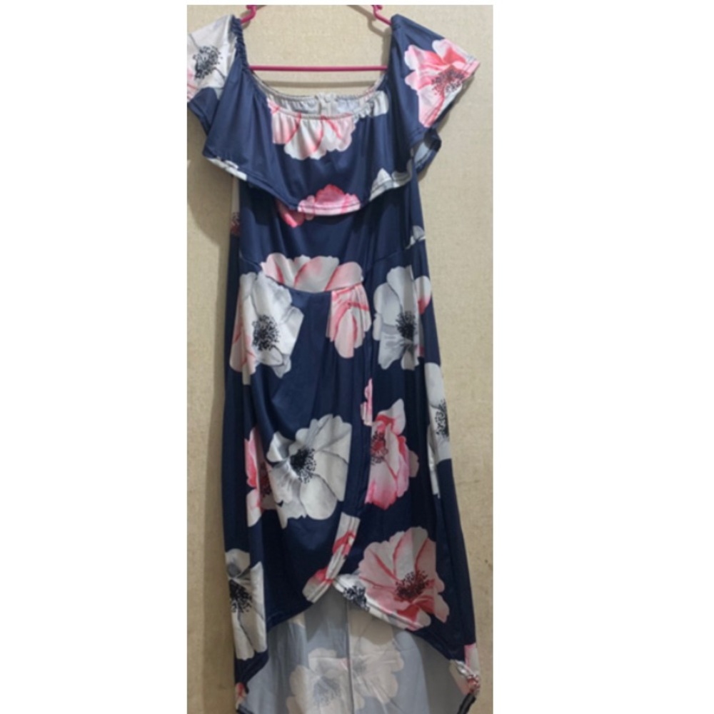 Over the shoulder hi-low dress